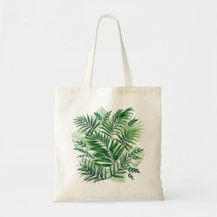 Bolso De Tela Palm Tropical Verde y hojas de Monstera