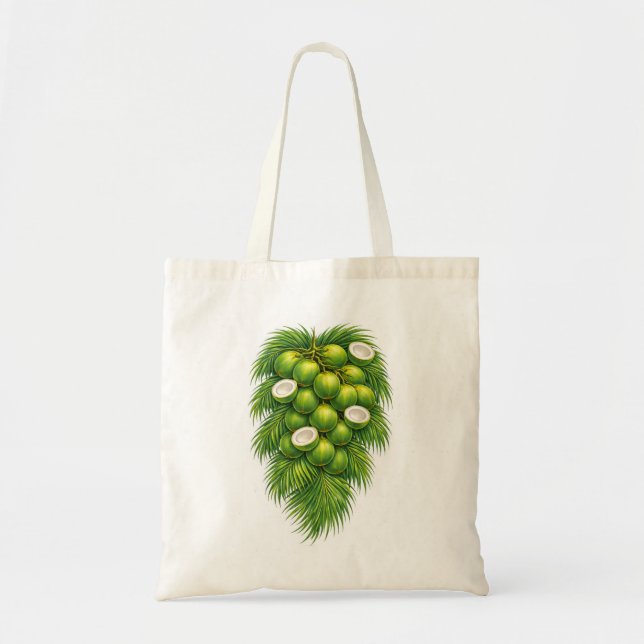 Bolso De Tela Palma de coco verde tropical (Frente)