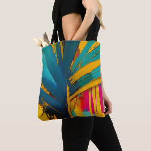 Bolso De Tela Palma de Oro – Energía Tropical Abstracta