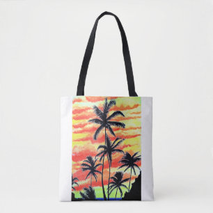 Bolso De Tela Palmas de Coco Sunset de Hawái