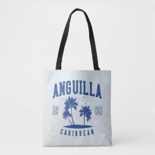 Bolso De Tela Palmera caribeña de Anguilla 1980