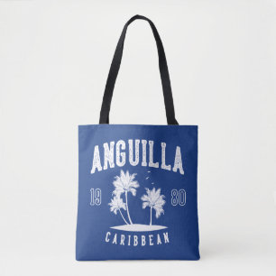 Bolso De Tela Palmera caribeña de Anguilla 1980