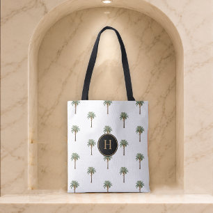 Bolso De Tela Palmera con monograma de estilo costero chic