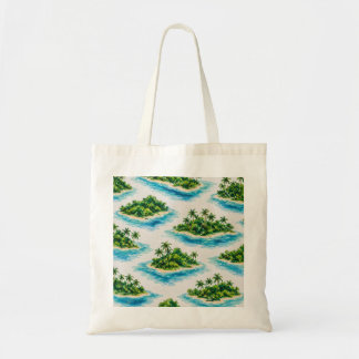 Bolso De Tela Palmera de Isla Tropical