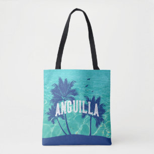 Bolso De Tela Palmera del Caribe de Anguilla
