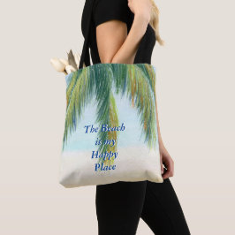 Bolso De Tela Palmera en un día soleado en la playa