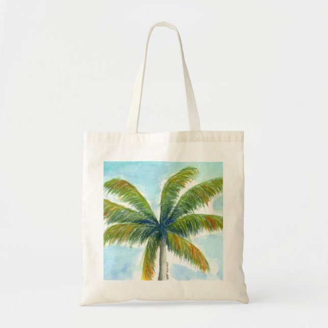 Bolso De Tela palmera tropical Beach en un día soleado (Frente)