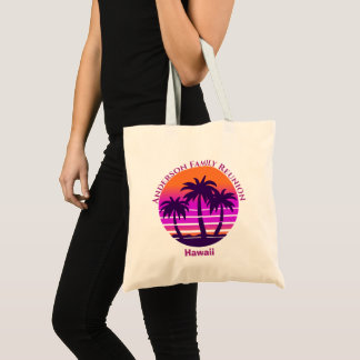 Bolso De Tela Palmera Tropical Rosa Vacaciones en la Playa