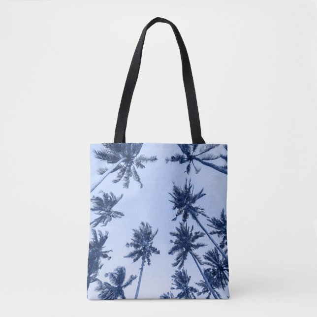 Bolso De Tela Palmeras altas, cielo azul claro. (Anverso)