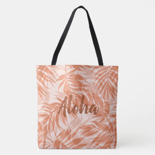 Bolso De Tela Palmeras Areca Hawaianas Tropicales Vintage