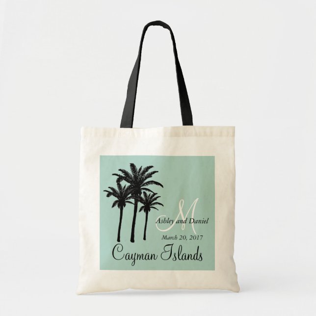 Bolso De Tela Palmeras de playa personalizadas (Frente)