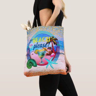Bolso De Tela Palmeras de playa y Tote personalizado