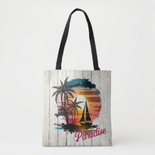 Bolso De Tela Palmeras de vela rosadas Tropicales