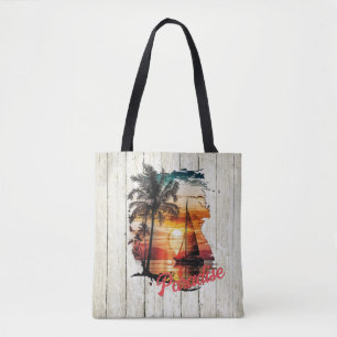 Bolso De Tela Palmeras de vela rosadas Tropicales