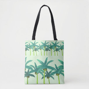 Bolso De Tela Palmeras Tropicales: Cinta de agua sin foco.