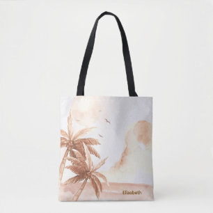 Bolso De Tela Palmeras Tropicales Rústicas