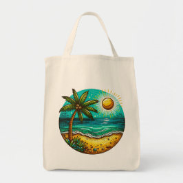 Bolso De Tela Palmeras y sol en la playa