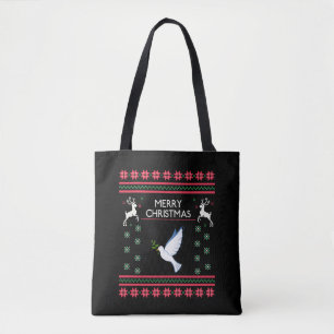Bolso De Tela Paloma con pájaro Navidad
