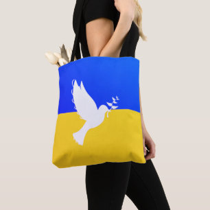 Bolso De Tela Paloma de paz - Bandera de Ucrania - Libertad - Pa