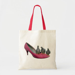 Bolso De Tela Palomas del tacón alto