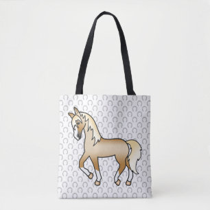 Bolso De Tela Palomino Trotting Horse Cute Personalizado Ilustra