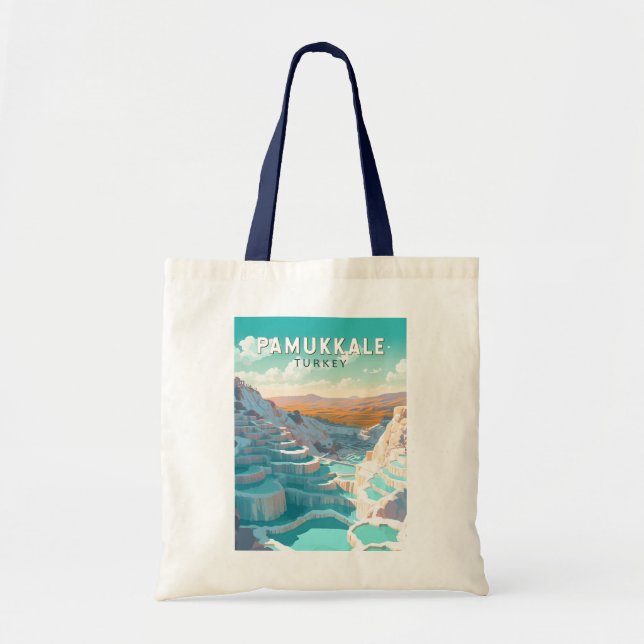 Bolso De Tela Pamukkale Turquía Viaje de arte (Frente)