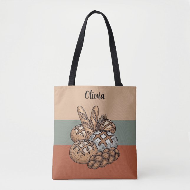 Bolso De Tela Pan de Campo Tradicional y Baguette (Anverso)