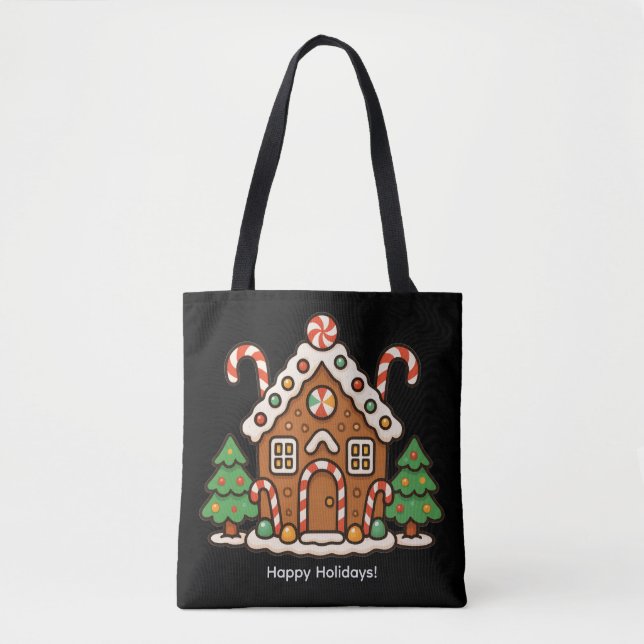 Bolso De Tela Pan de Jengibre Navideño (Anverso)