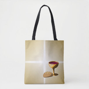 Bolso De Tela Pan y vino La última comunión de Pascua de la cena