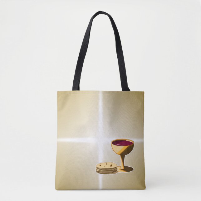 Bolso De Tela Pan y vino sin levadura la última Pascua de la Cen (Anverso)
