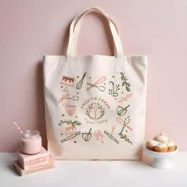 Bolso De Tela Panadería con Utensil de horneado y cocción rosa y
