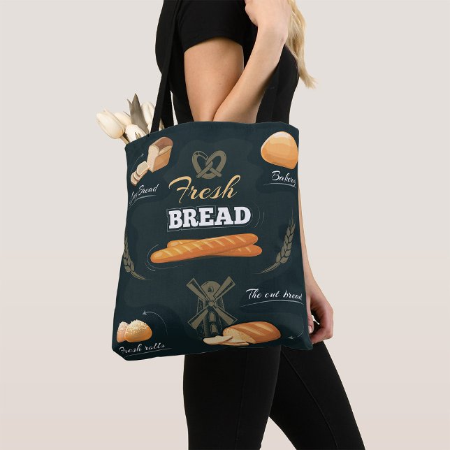 Bolso De Tela Panadería de pan de artesano fresco Loaf Rolls Bag (Subido por el creador)