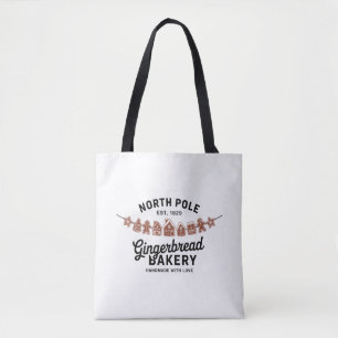 Bolso De Tela Panadería de pan de jengibre del Polo Norte Retro