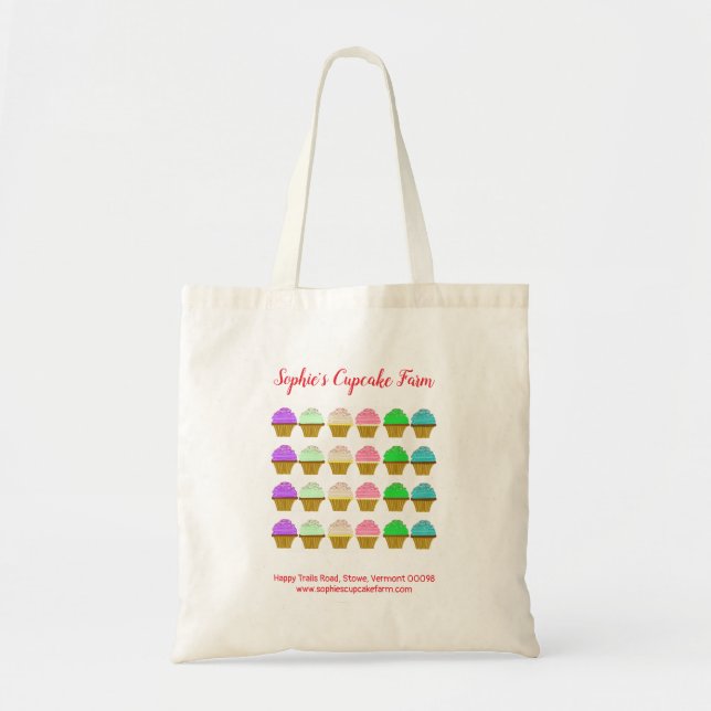 Bolso De Tela Panadería de pastelitos - Baker Personalizado (Frente)