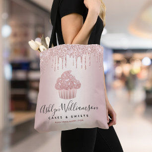 Bolso De Tela Panadería Pastel pastelería Chef Rosa Oro Purpurin