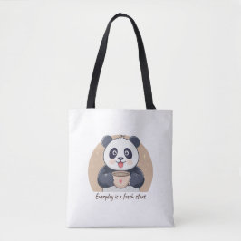 Bolso De Tela Panda Adorable con Café