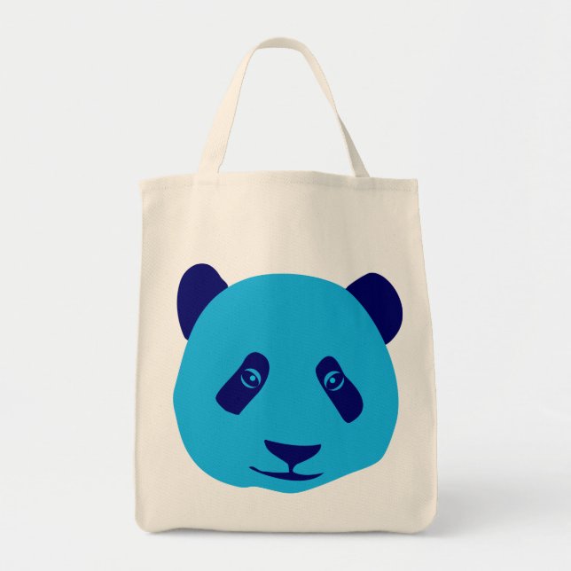 Bolso De Tela Panda - Azul (Frente)