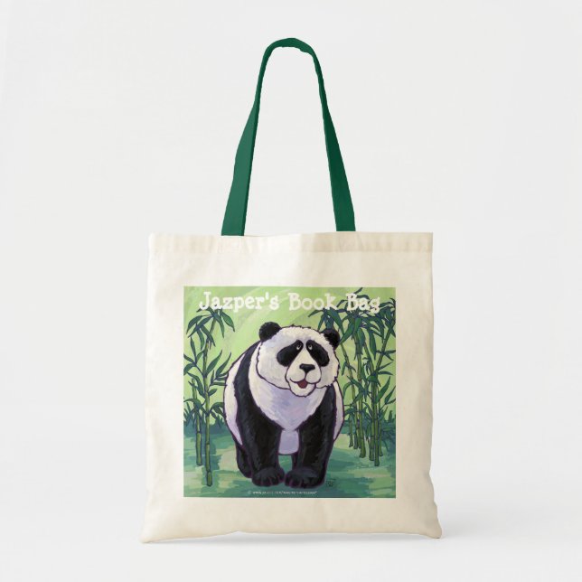 Bolso De Tela Panda Bear del libro personalizado (Frente)