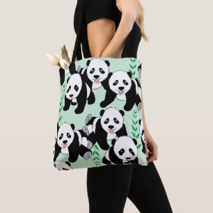 Bolso De Tela Panda Bears gráfico