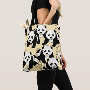 Bolso De Tela Panda Bears gráfico