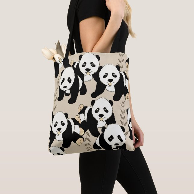 Bolso De Tela Panda Bears gráfico (Detalle)