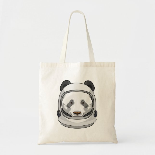Bolso De Tela Panda como astronauta con casco (Frente)