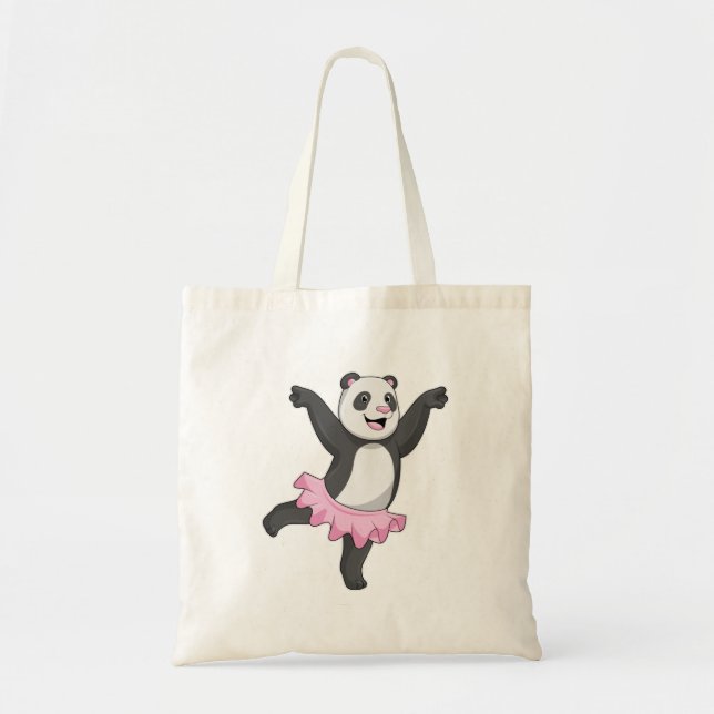 Bolso De Tela Panda como Ballerina en el ballet (Frente)