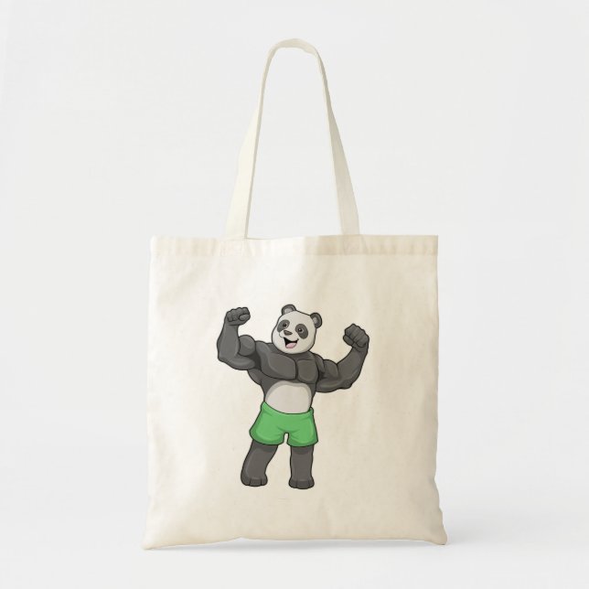 Bolso De Tela Panda como constructora de cuerpos en Bodybuilding (Frente)