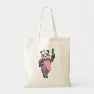 Bolso De Tela Panda como peluquero con comb
