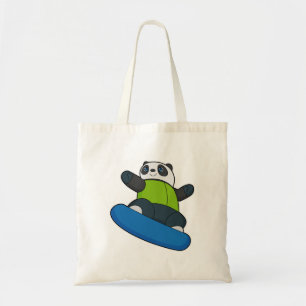 Bolso De Tela Panda como snowboard con snowboard