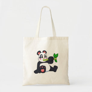 Bolso De Tela Panda con bambú