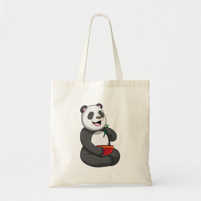 Bolso De Tela Panda con Bowl Ramen (Frente)