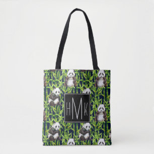 Bolso De Tela Panda con el monograma de bambú del modelo el   d