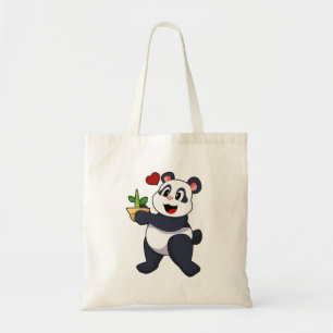 Bolso De Tela Panda con flores de bambú